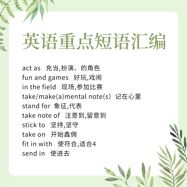 英语重点词汇学习习题水彩方形海报预览效果