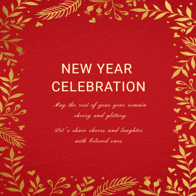 Luxury New Year Celebration Greeting Text Instagram Post