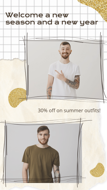 Clothing Year-end Seasonal Discount New Year Ecommerce Story预览效果