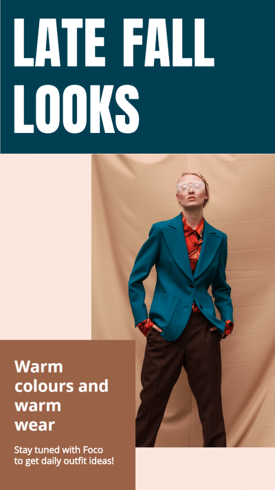 Late Fall Looks Magazine Cover Promotion Template Fashion Simple Style Poster Ecommerce Product