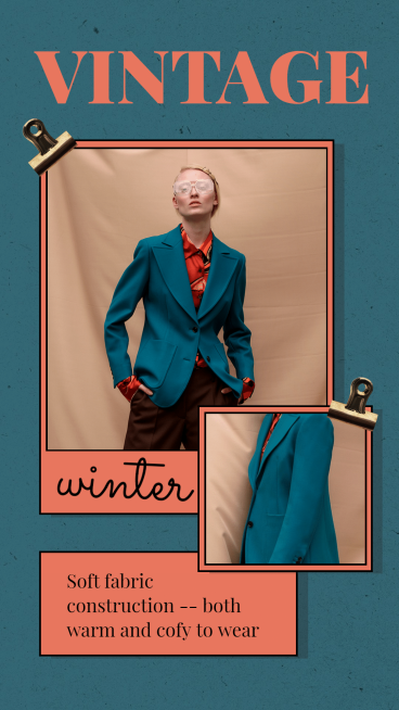 Retro Style Women's Wear Winter New Arrival Ecommerce Story预览效果
