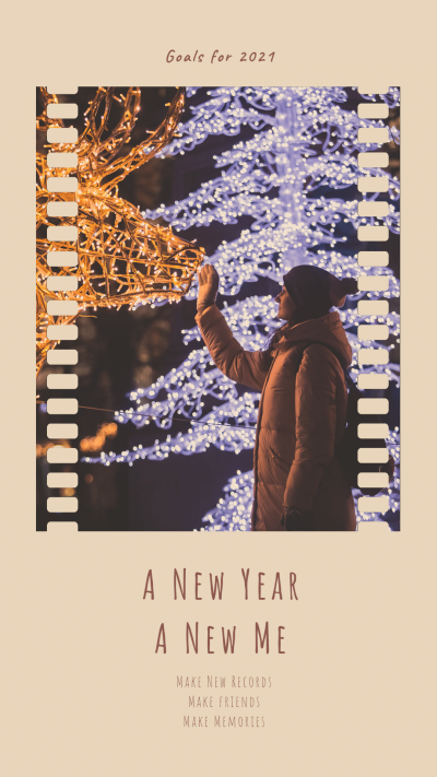 New Year Photo Text Template Simple Fashion Style Poster Instagram Story