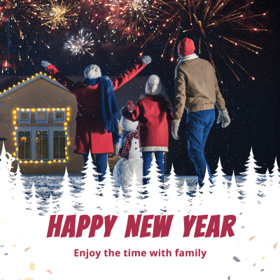 Creative New Year Family Happy Time Record Photo Instagram Post