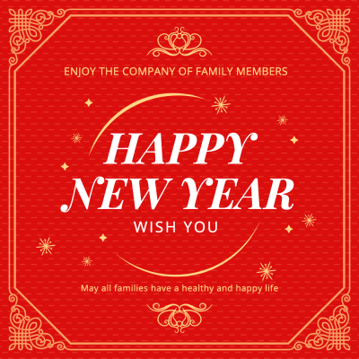 Creative New Year Greeting Text Instagram Post