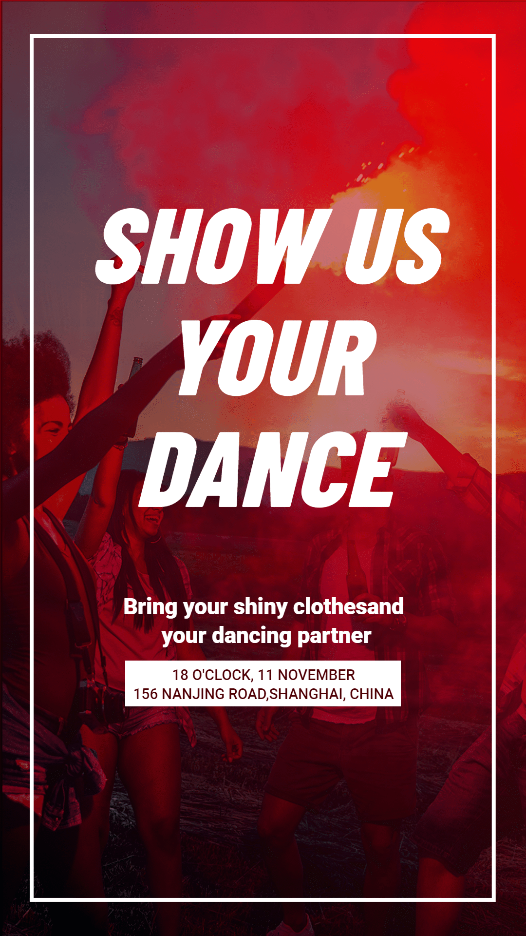Graduation Dance Party Invitation Template Simple Fashion Style Poster Instagram Story