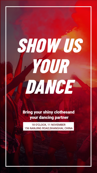 Graduation Dance Party Invitation Template Simple Fashion Style Poster Instagram Story