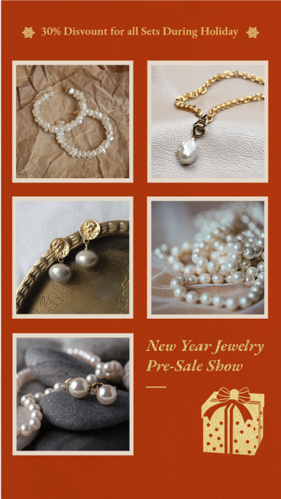 Jewelry Photos Big Discount Display Simple Fashion Style Poster Instagram Story