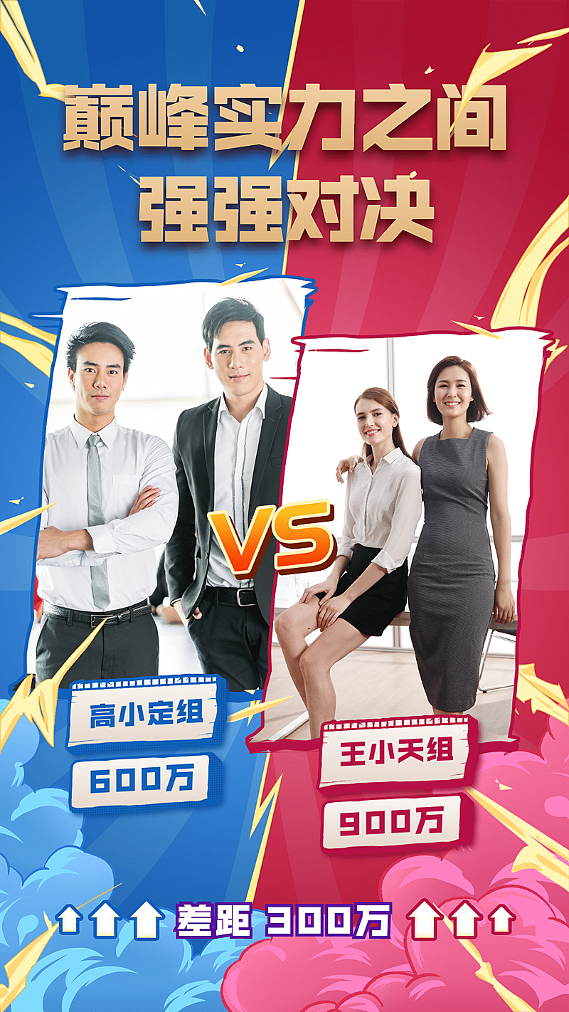 金融行业团队业绩排行榜PK手绘时尚