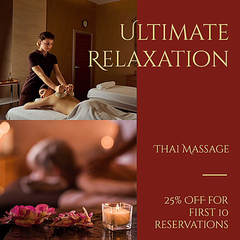 Geometry Typesetting Luxury Thai Massage Service Discount Ecommerce Story