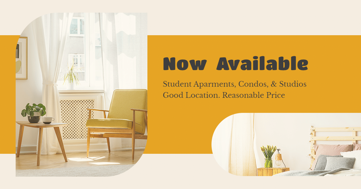 Real Estate Student Housing Listing information Ecommerce Banner预览效果