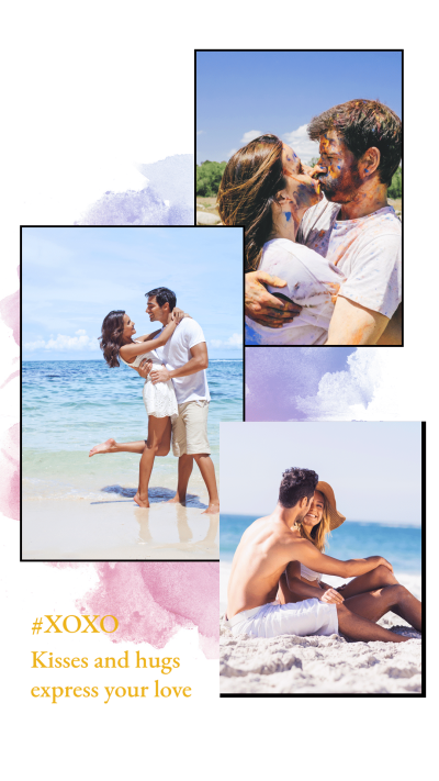 Couple Seaside Photos Romantic Simple Fashion Style Poster Instagram Story