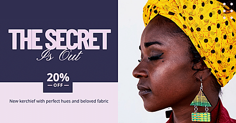Woman Kerchief Big Discount Promotion Template Simple Style Poster Ecommerce Banner