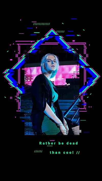 Black Background Women Entertainment Picture Simple Retro Cool Style Instagram Story