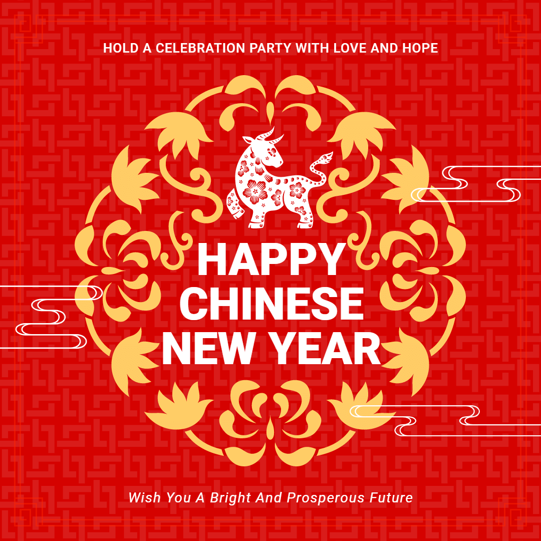Happy Chinese New Year Template Fashion Simple Style Poster Instagram Post