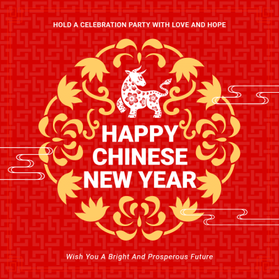 Happy Chinese New Year Template Fashion Simple Style Poster Instagram Post