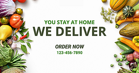 Round Form Style Simple Fruits And Vegetables Store Online Reservation Delivery Ecommerce Banner