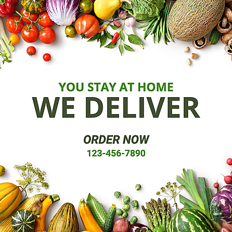 Pure White Background Simple Fruits And Vegetables Store Online Reservation Delivery Ecommerce Story