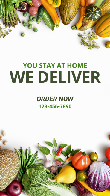 Round Form Simple Fruits And Vegetables Store Online Reservation Delivery Ecommerce Story预览效果