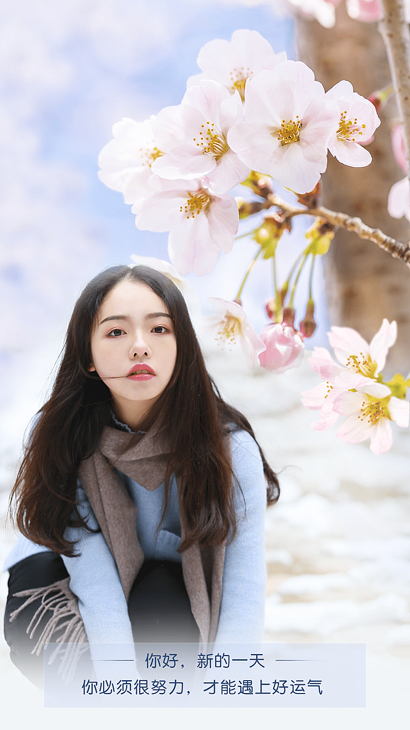 正能量日常问候融图花朵文艺