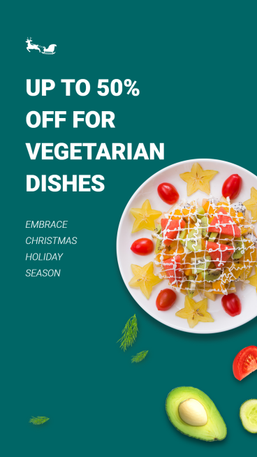 Vegetarian Food Festival Promotion Fashion Simple Style Poster Ecommerce Story预览效果