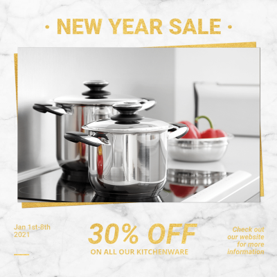 Simple Kitchenware New Year Discount Instagram Post