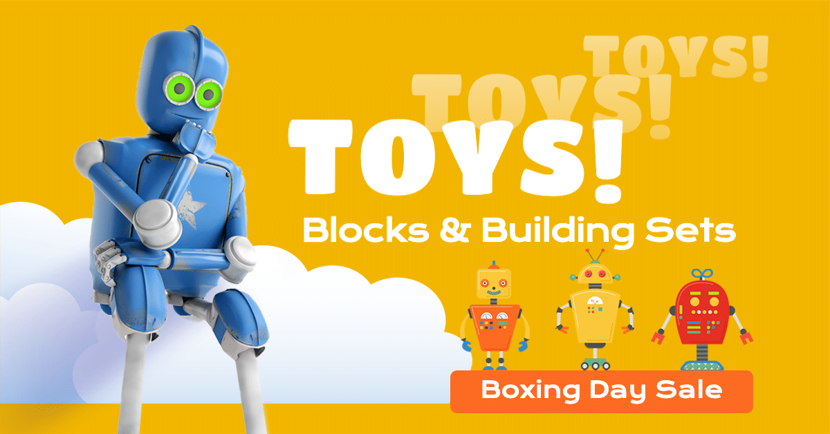 Block and Building Set Toys Boxing Day Sales  Ecommerce Banner预览效果