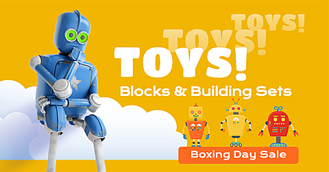 Block and Building Set Toys Boxing Day Sales  Ecommerce Banner