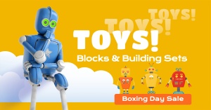 Block and Building Set Toys Boxing Day Sales  Ecommerce Banner