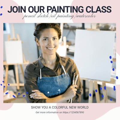 Simple Painting Class Recruitment Instagram Post