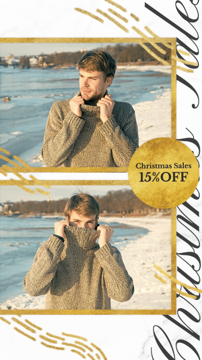 Fashion Christmas Men's Sweater Discount Instagram Story