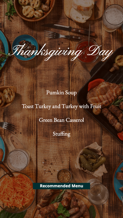 Thanksgiving Dinner Menu Poster