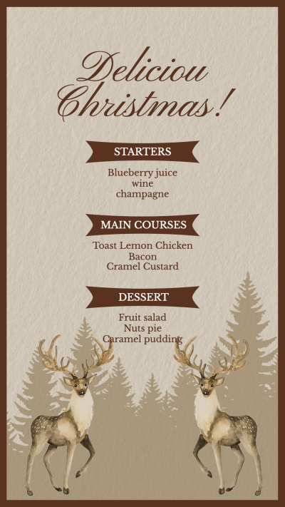 Delicious Christmas Package Menu