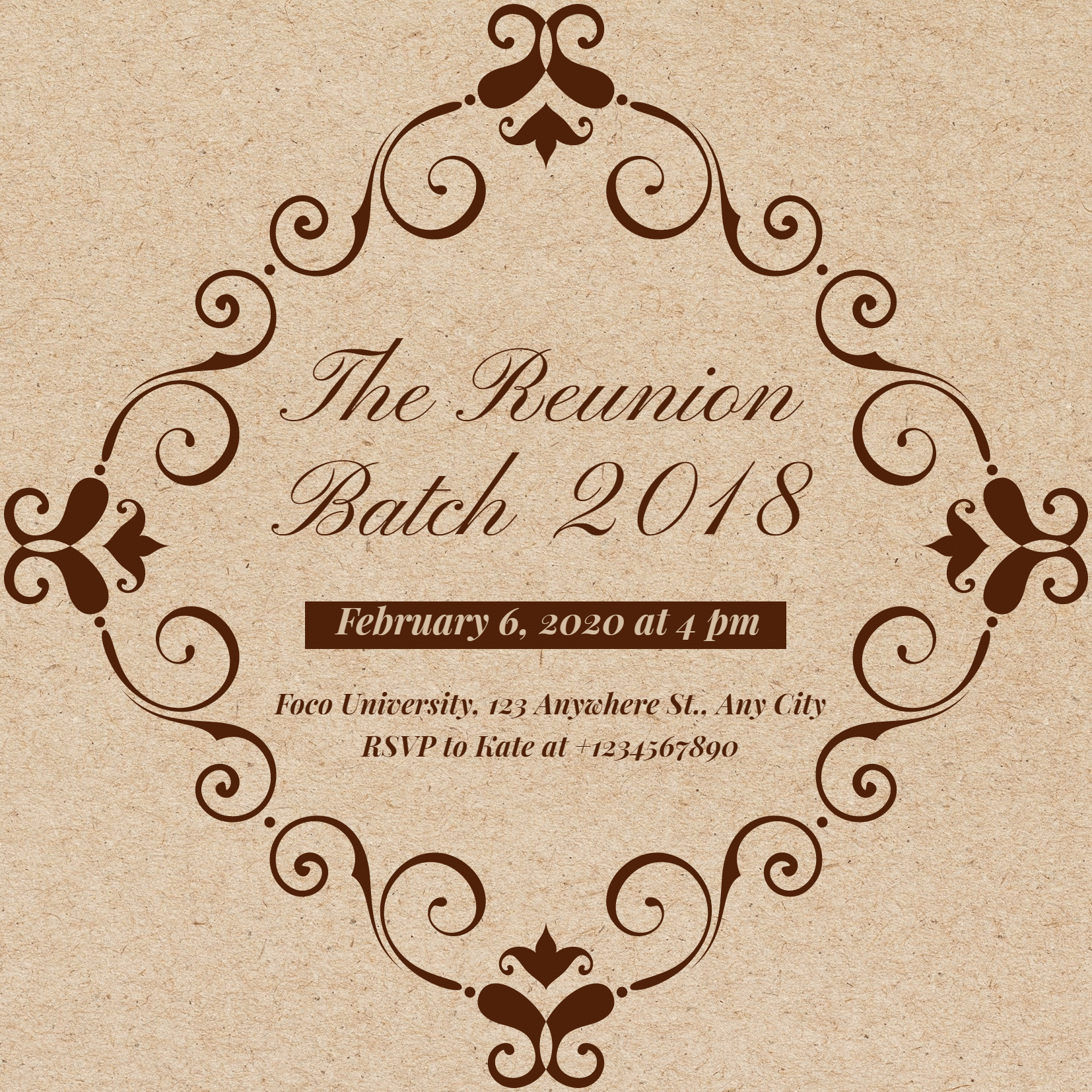 Retro Skin Texture Background Alumni Reunion Invitation Letter