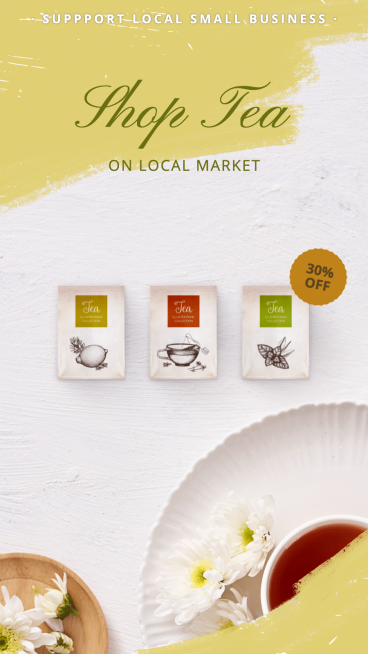 Literary Style Tea Bags Promotion Ecommerce Story预览效果