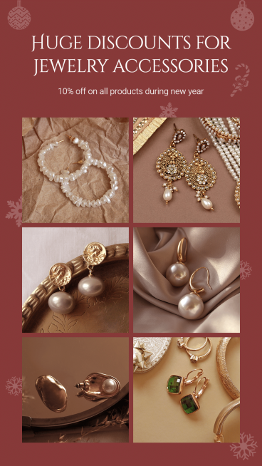 New Year Jewelry and Accessories Sale Ecommerce Story预览效果