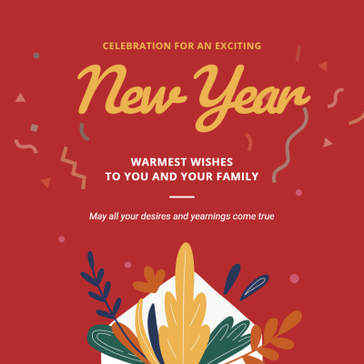 Creative New Year Greeting Instagram Post