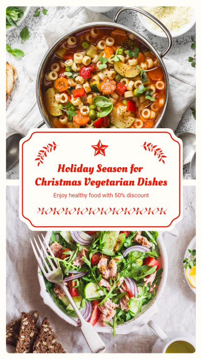 Healthy Vegetarian Dishes Christmas Sale Instagram Story