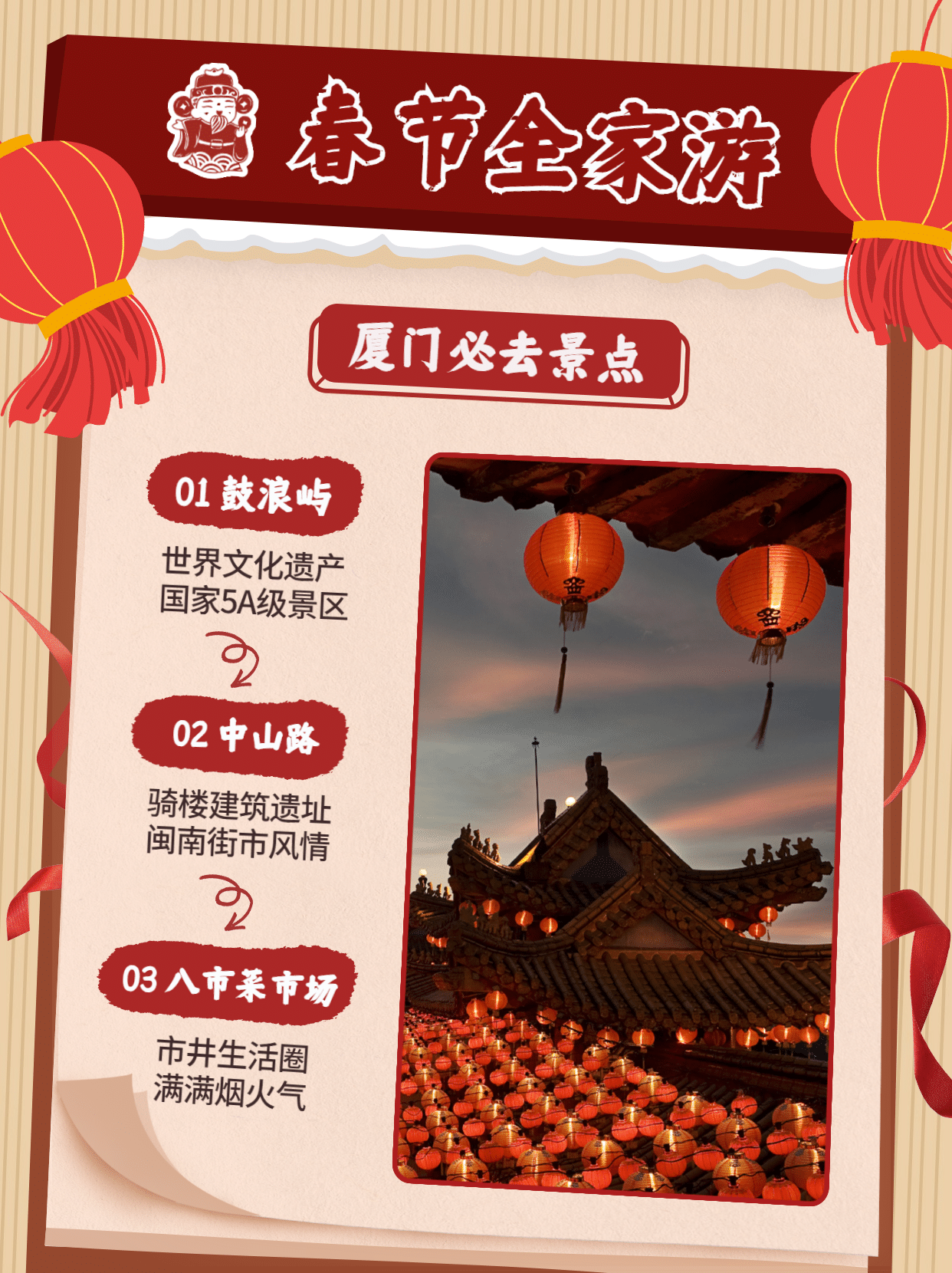 春节旅游攻略小红书封面