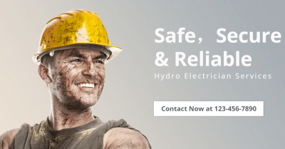 Water And Electricity Maintenance Worker Poster Simple Fashion Style Ecommerce Banner