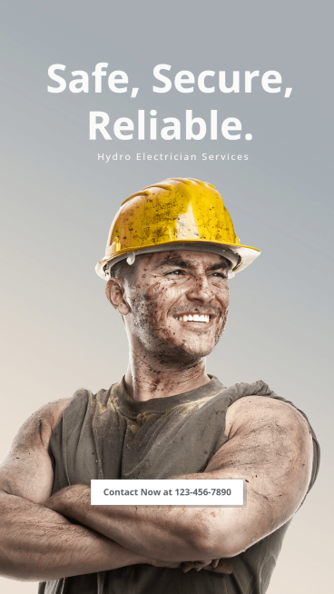 Water And Electricity Maintenance Worker Life Service Template Simple Style Ecommerce Story预览效果