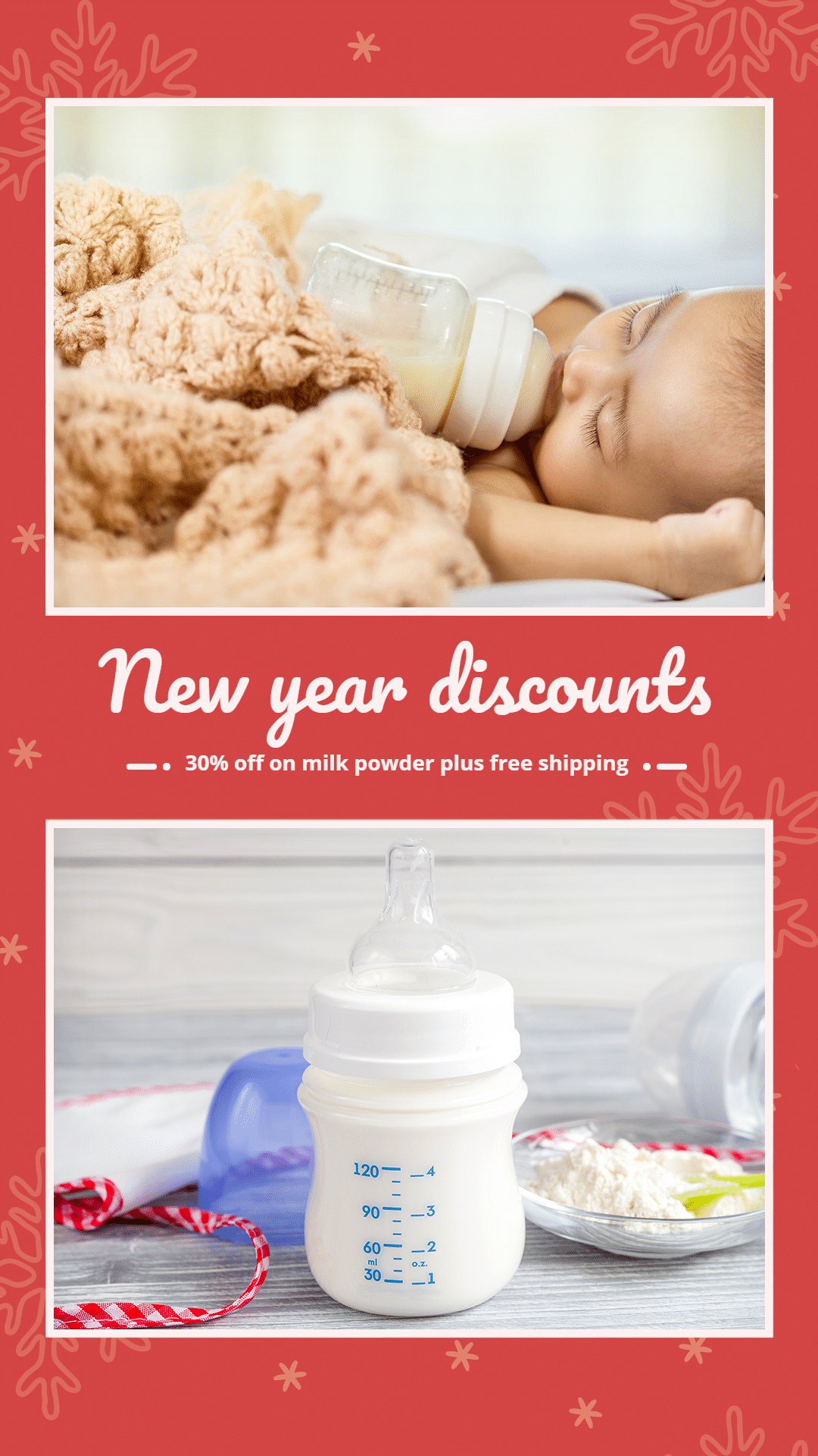 New Year Mommy and Baby Product Sale Ecommerce Story