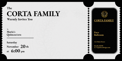 Luxury Quinceanera Party Invitation Letter