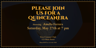 Literary Rectangle Frame Quinceaera Party Invitation Letter