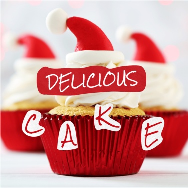 Christmas Delicious Cakes Promotion Template Poster Simple Style Ecommerce Product