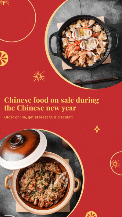 Chinese Food New Year Instagram Story Image