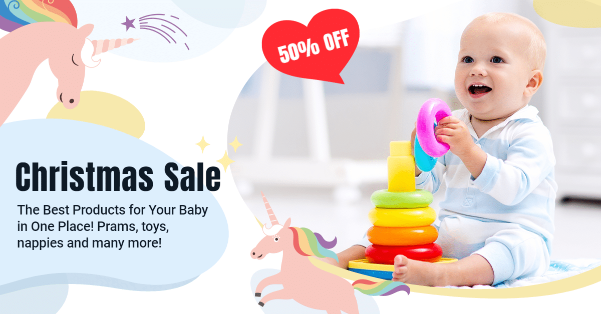 Christmas Mommy and Baby Product Sale Ecommerce Banner预览效果