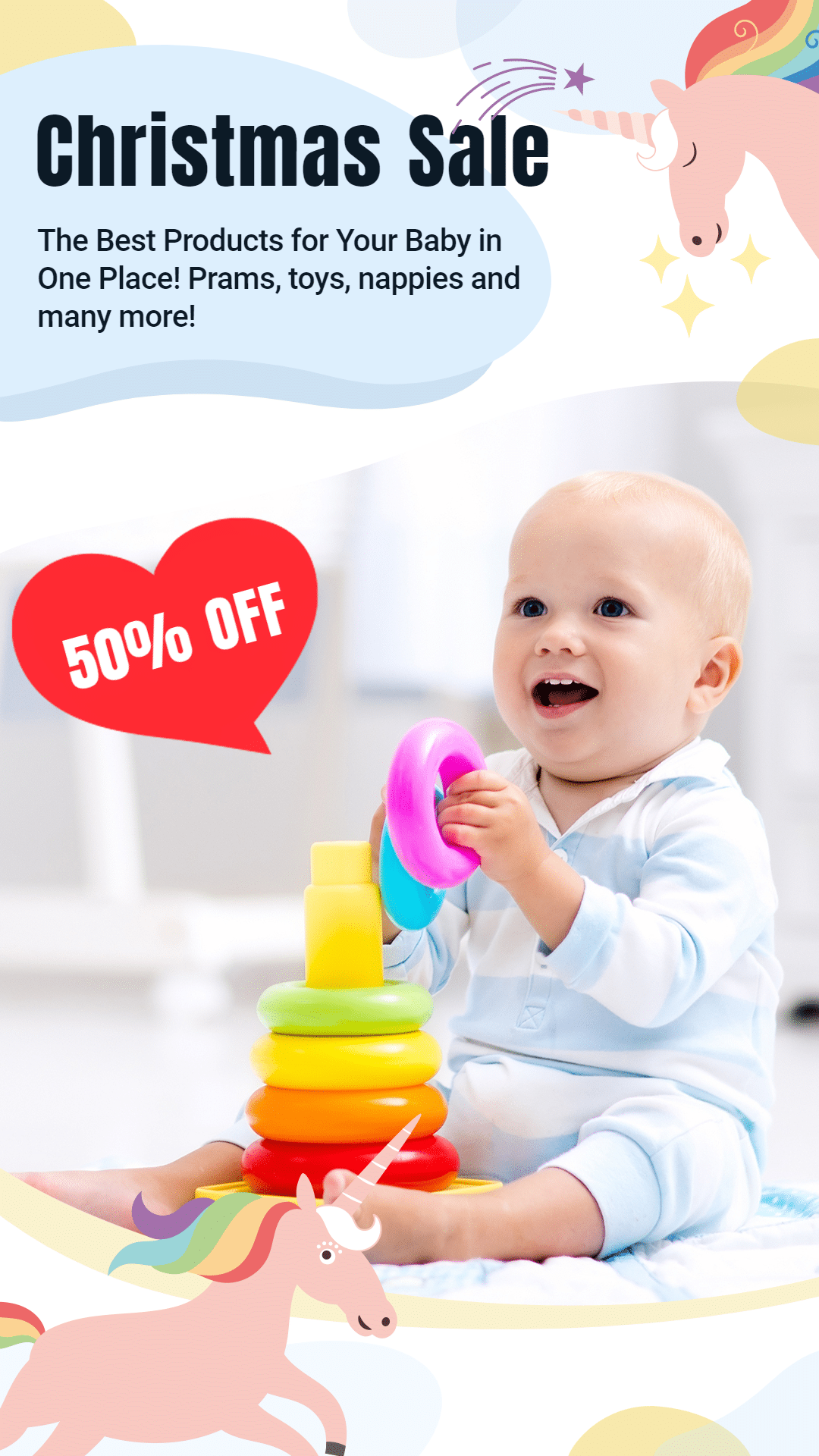 Mother Baby Christmas Festival Promotion Template Simple Style Poster Ecommerce Story