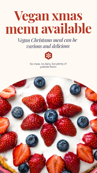 Simple Fashion Style Vegan Christmas Menu 