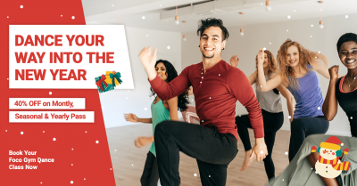Gym Dance Classes New Year Holiday Promotion Ecommerce Banner