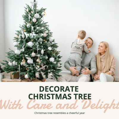 Simple Literary Decorate Christmas Tree Instagram Post